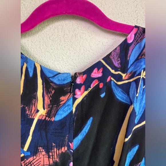 Anthropologie Maeve Elia Tropical Floral Open Shoulder Flutter Sleeve Dr… - Picture 11 of 11